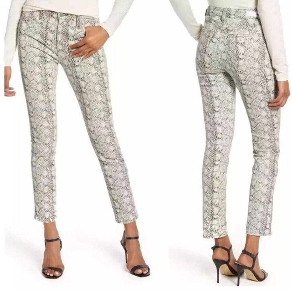 AG Adriano Goldschmied Jeans The MARI High Rise Slim Straight Python Women Sz 27